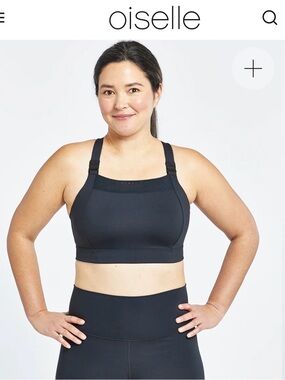 oiselle Black suspension Sports Bra with Adjustable Straps